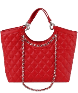 Quilted Chain Satchel LHU500-Z RED